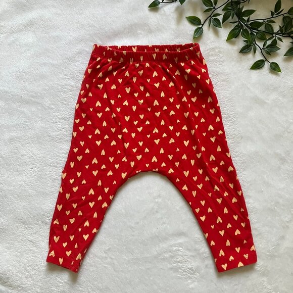 Old Navy Baby 18-24M Heart Print Leggings Red Pants EUC Toddler - Picture 1 of 12